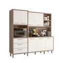 Ver imagem 2 de Kit Cozinha Leona 7 Portas Carvalho Nature/Off White Cristal - Nicioli