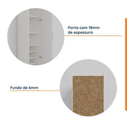 Guarda Roupa 1 Porta 6 Prateleiras Hera CabeCasa MadeiraMadeira - 7