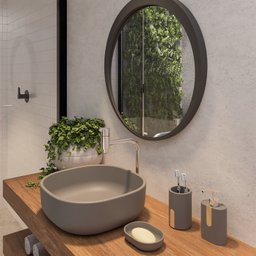 Cuba Persona Resina Concreto 36,5x36,5x13cm - 1