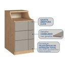 Ver imagem 3 de Mesa de Cabeceira 3 Gavetas Elegance Canelado Cinza