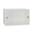 Ver imagem 1 de Armário Kit 64 Branco com Portas de Correr Acrílico e Puxador Montante Natural