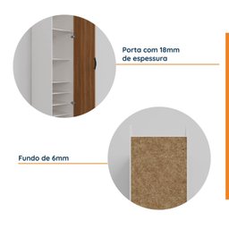 Guarda Roupa 1 Porta 6 Prateleiras Hera CabeCasa MadeiraMadeira - 7