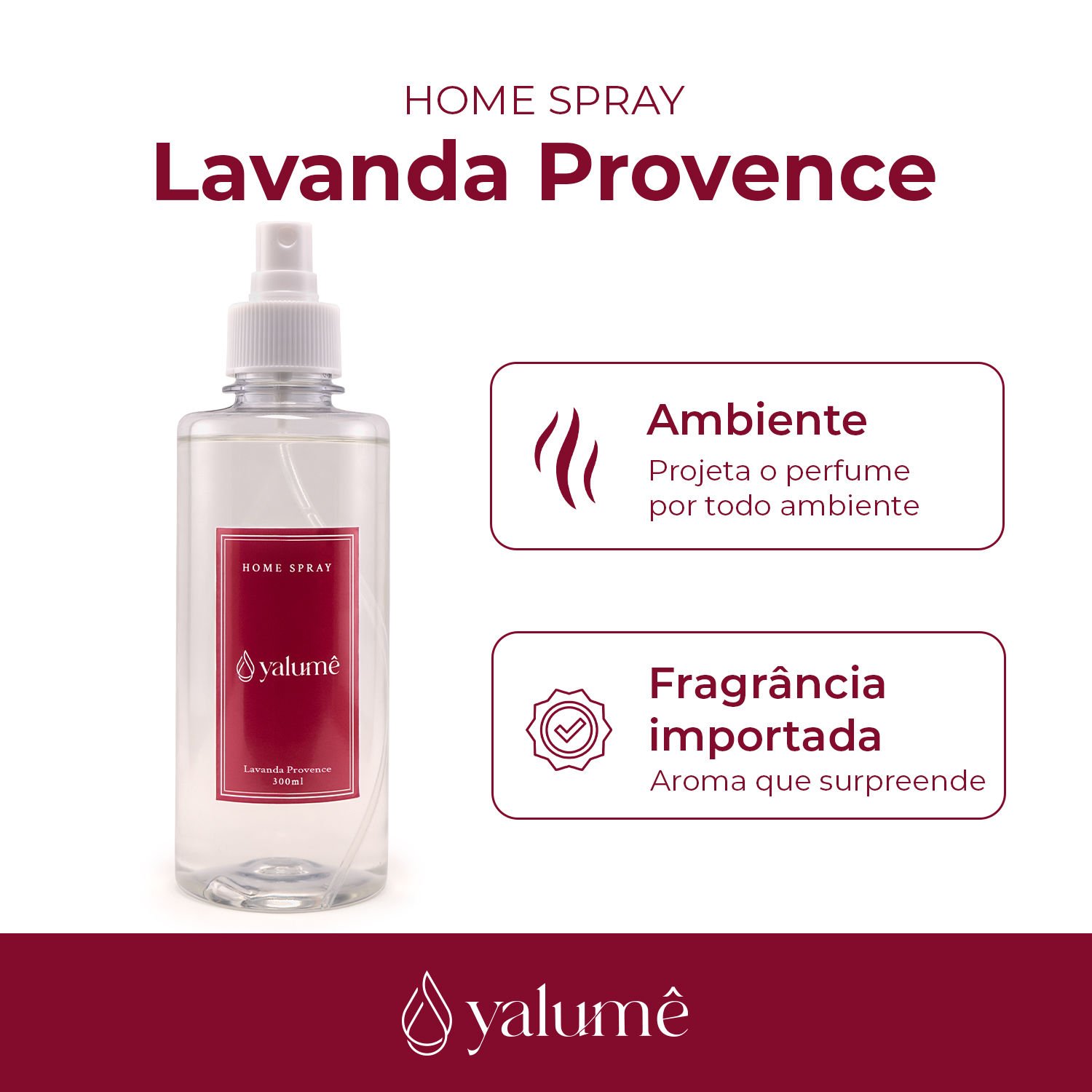 Home Spray Lavanda Provence 300ml - Yalumê  - Aromatizador de Ambiente Spray, Perfume para casa - 2