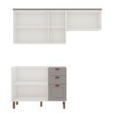 Ver imagem 3 de Cozinha Compacta Iluminata Flora 6 Portas 3 Gavetas Branco/fendi/mineral - Genialflex