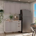 Ver imagem 1 de Cozinha Compacta Iluminata Flora 6 Portas 3 Gavetas Branco/fendi/mineral - Genialflex