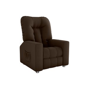 Cadeira Polly do Papai e do Vovô para Descanso - Reclinável - Suede - Sv Decor:marrom