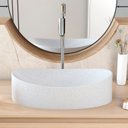 Ver imagem 5 de Cuba Pia para Banheiro Oval Canoa 46cm Tânia C08 Branco Granit - Mpozenato