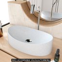 Ver imagem 2 de Cuba Pia para Banheiro Oval Canoa 46cm Tânia C08 Branco Granit - Mpozenato