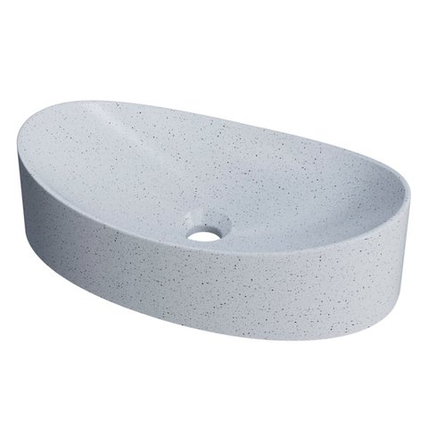 Cuba Pia para Banheiro Oval Canoa 46cm Tânia C08 Branco Granit - Mpozenato