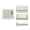 Ver mais imagens de Berço Americano 3 em 1 com Cômoda 1 Porta 4 Gavetas Doçura Multimóveis Mp4725 Branco/off White