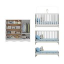 Ver imagem 5 de Berço Americano 3 em 1 com Cômoda 1 Porta 4 Gavetas Doçura Multimóveis Mp4725 Branco/off White