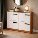 Ver imagem 1 de Sapateira para Quarto 24 Pares Lisboa Bege/Creme/Freijó