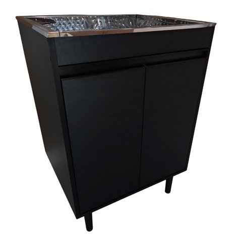 Gabinete Black para Lavanderia 61cm com Tanque 46l de Inox