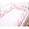 Trança para Berço Rosa Menina Padrão Americano 4 metros + 2 Almofadas Decorativas Algodão - 2