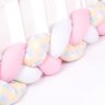Trança para Berço Rosa Menina Padrão Americano 4 metros + 2 Almofadas Decorativas Algodão - 3