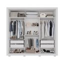 Ver imagem 5 de Guarda-Roupa Casal 3 Portas de Correr 185cm Multimóveis Branco