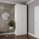 Ver imagem 1 de Guarda-Roupa Planejado 2 Portas com Cabideiro e 2 Gavetas Hera CabeCasa MadeiraOriginals Branco/Algodão
