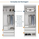 Ver imagem 4 de Guarda-Roupa Planejado 2 Portas com Cabideiro e 2 Gavetas Hera CabeCasa MadeiraOriginals Branco/Algodão