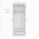 Ver imagem 3 de Guarda-Roupa Planejado 2 Portas com Cabideiro e 2 Gavetas Hera CabeCasa MadeiraOriginals Louro/Algodão