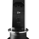 Ver imagem 2 de Torre de Tomada Multiplug 2 Tomadas 1 Usb e 1 Usbc Inox