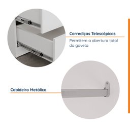 Guarda-Roupa 2 Portas com Cabideiro e 2 Gavetas Hera CabeCasa MadeiraMadeira - 7