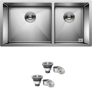 Cuba Dupla Quadrada Inox 304 Gourmet 9040 Assimétrica com Válvula - Ec048