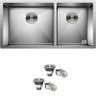 Cuba Dupla Quadrada Inox 304 Gourmet 9040 Assimétrica com Válvula - Ec048 - 1