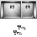 Ver imagem 1 de Cuba Dupla Quadrada Inox 304 Gourmet 9040 Assimétrica com Válvula - Ec048