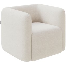 Poltrona Decorativa para Sala de Estar Fixa Living Peônia K01 Bouclê Creme - Lyam Decor - 1