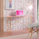 Ver imagem 3 de Escrivaninha Industrial Juvenil Princesa Aço Carbono Klm Dourado-rosa