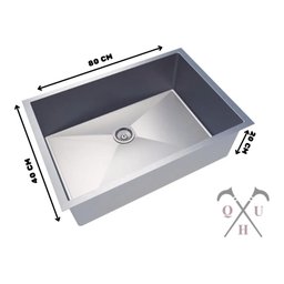 Cuba Inox Quadrada Pia Com Válvula 80 X 40 Cm Gourmet Technox - 1