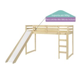 Cama Infantil Prime Alta II com Escorregador Casatema MadeiraOriginals - 6