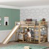 Cama Infantil Prime Alta II com Escorregador Casatema MadeiraOriginals - 1