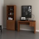 Ver imagem 1 de Escritório com Mesa e Estante Amendoa - Fdecor