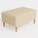 Ver imagem 2 de Puff Bela Manu Decor Madri Pés Palito em Linho Bege Escuro