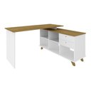 Ver imagem 2 de Escriivaninha Gold 2 Gavetas 2 Prateleiras Olmo/Branco Artany