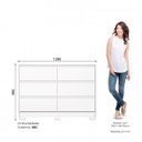 Ver imagem 3 de Cômoda 6 Gavetas com Corrediças Telescópicas Layla 130cm Branco Casa 812