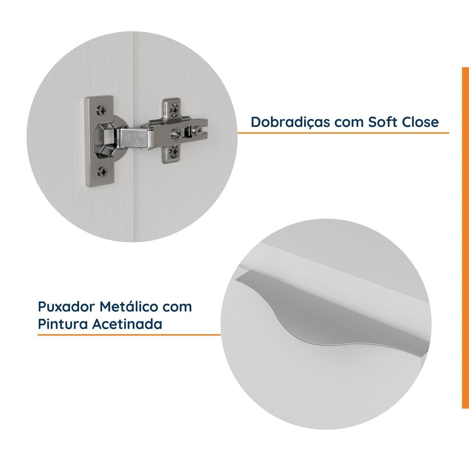 Mesa de Cabeceira Modular Esquerda 2 Portas 1 Gaveta Hera CabeCasa MadeiraMadeira - 5