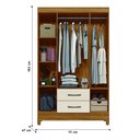 Ver imagem 2 de Guarda Roupa Roupeiro 04 Portas 02 Gavetas Paraty Freijó Off White Moval
