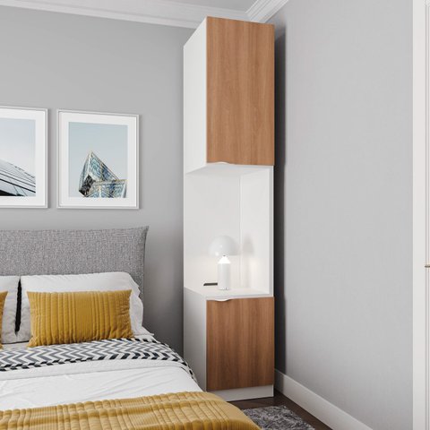 Mesa de Cabeceira Modular Direita 2 Portas 1 Gaveta Hera CabeCasa MadeiraOriginals