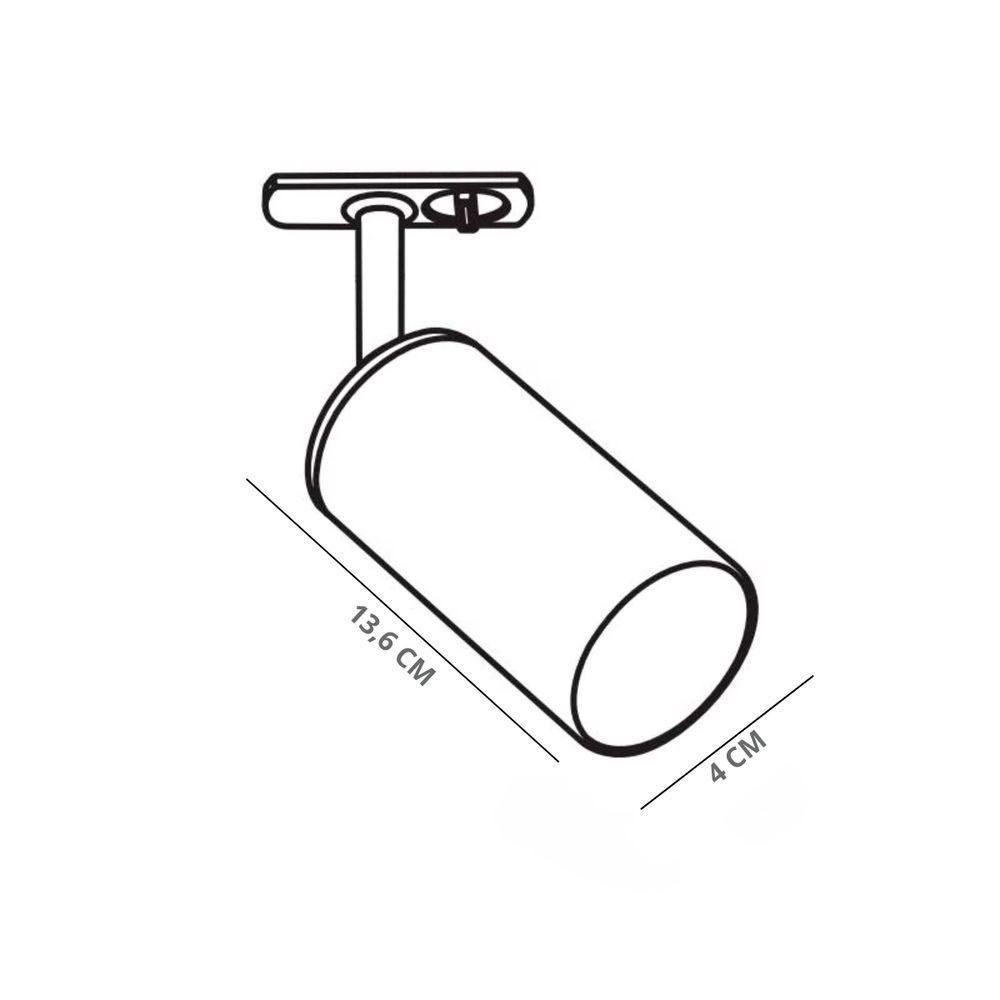 Kit Trilho Taschibra com 3 Spot Track Mr11 Gu10 Bivolt Branco - 4