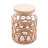 Pote de Vidro Decorado C/Sisal e Tampa de Madeira 750ml Wolff - 1