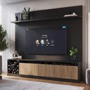 Ver imagem 2 de Kit Rack Ripado com Painel TV Até 50 Polegadas Roma Quiditá Preto Marrom