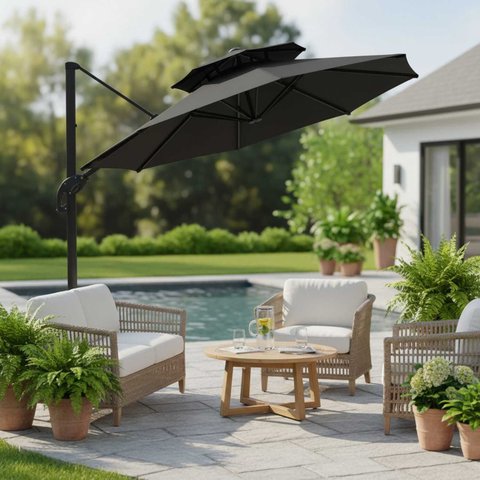 Ombrelone Articulável 3m Piscina Guarda Sol Belize Rivatti