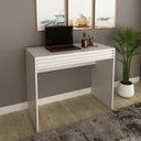 Ver imagem 1 de Mesa Escrivaninha para Escritório com 1 Gaveta Ripada 90 Cm Cor:branco