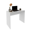 Ver imagem 4 de Mesa Escrivaninha para Escritório com 1 Gaveta Ripada 90 Cm Cor:branco