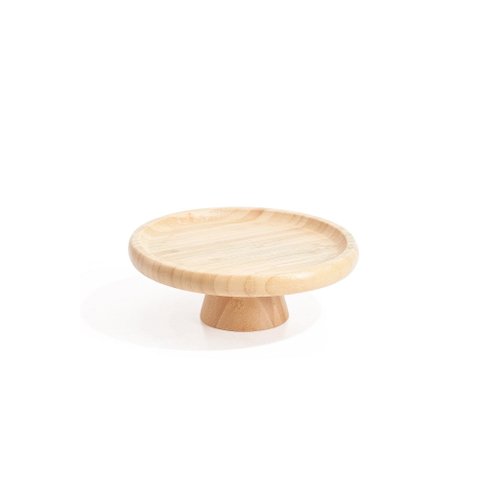 Prato Suporte para Bolo de Bambu 20x20x7,8cm