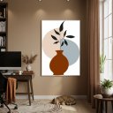 Ver imagem 1 de Quadro Decorativo Vaso Marrom 70x50cm Mold Branca