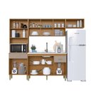 Ver imagem 4 de Cozinha Modulada Compacta Fidelitá Mariana 4 Peças 240cm 12 Portas 2 Gavetas sem Tampo Freijó/