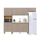 Ver imagem 2 de Cozinha Modulada Compacta Fidelitá Mariana 4 Peças 240cm 12 Portas 2 Gavetas sem Tampo Freijó/